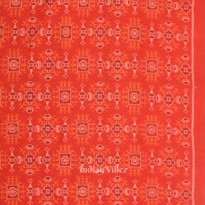 Red Black Tribal Theme Odisha Ikat Sambalpuri Dress Set & Dupatta