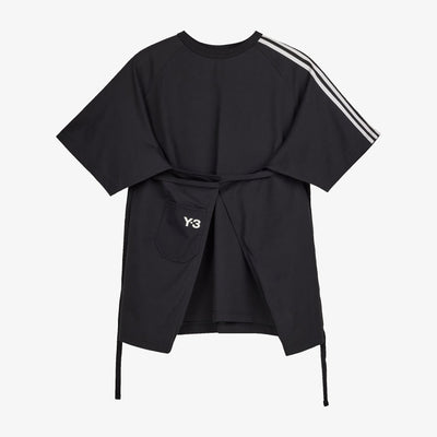 Y-3 | SAIL CLOSURE SHORT SLEEVE TEE  { BLACK