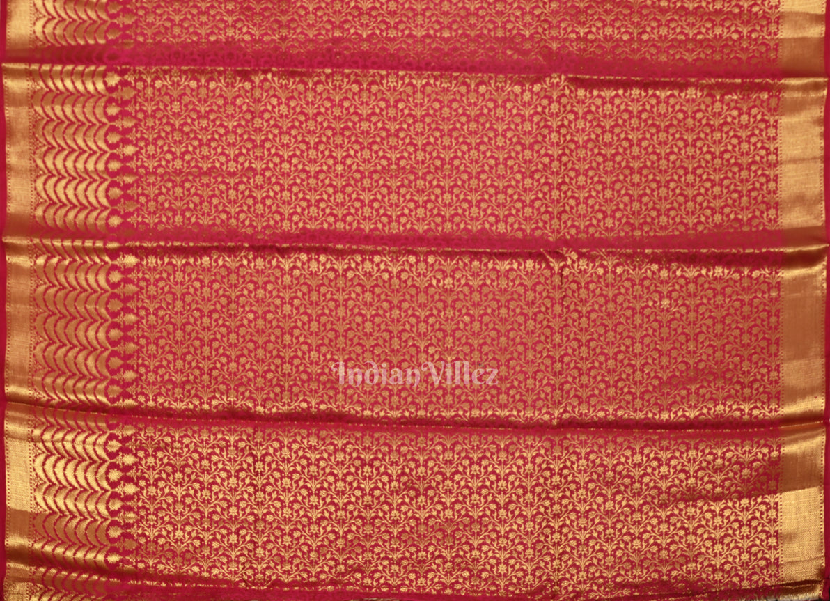 Exclusive Rani Pink Kora Organza Banarasi Silk Saree