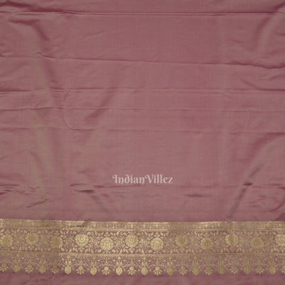 Baby Pink Soft Pure Mashru Satin Silk Banarasi Saree
