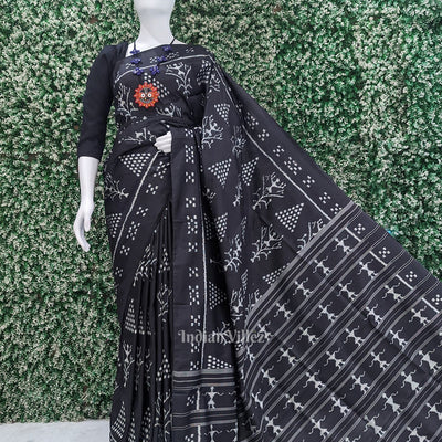 Black Tribal Designer Contemporary Silk Saree