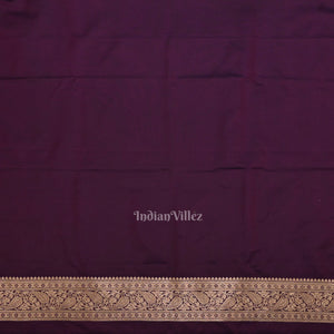 Purple Dual Tone Meenakari Pure Mashru Satin Silk Banarasi Saree