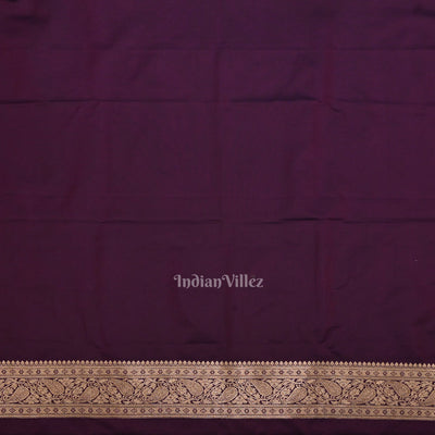 Purple Dual Tone Meenakari Pure Mashru Satin Silk Banarasi Saree