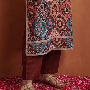 trueBrowns Cola Print Straight Kurta Set