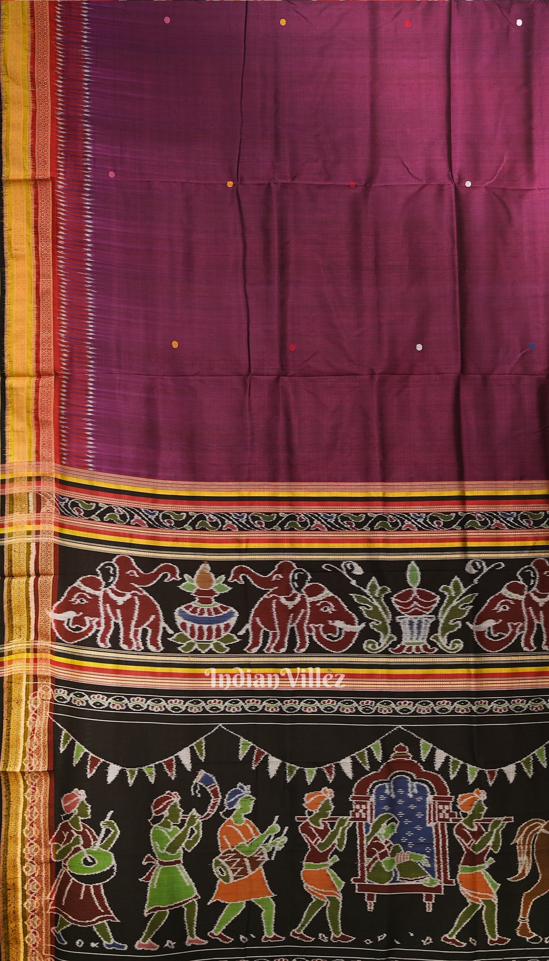 Maroon Kathiphera Doli Barat Theme Khandua Silk Saree