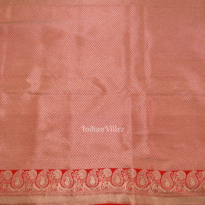 Gergeous Flaunt Red Soft Pure Mashru Satin Silk Banarasi Saree