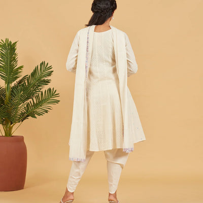 White short kurta set