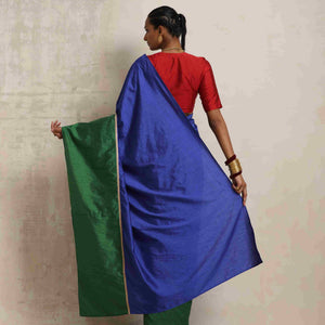 trueBrowns Blue Silk Ready To Wear Saree