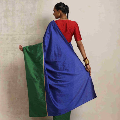 trueBrowns Blue Silk Ready To Wear Saree