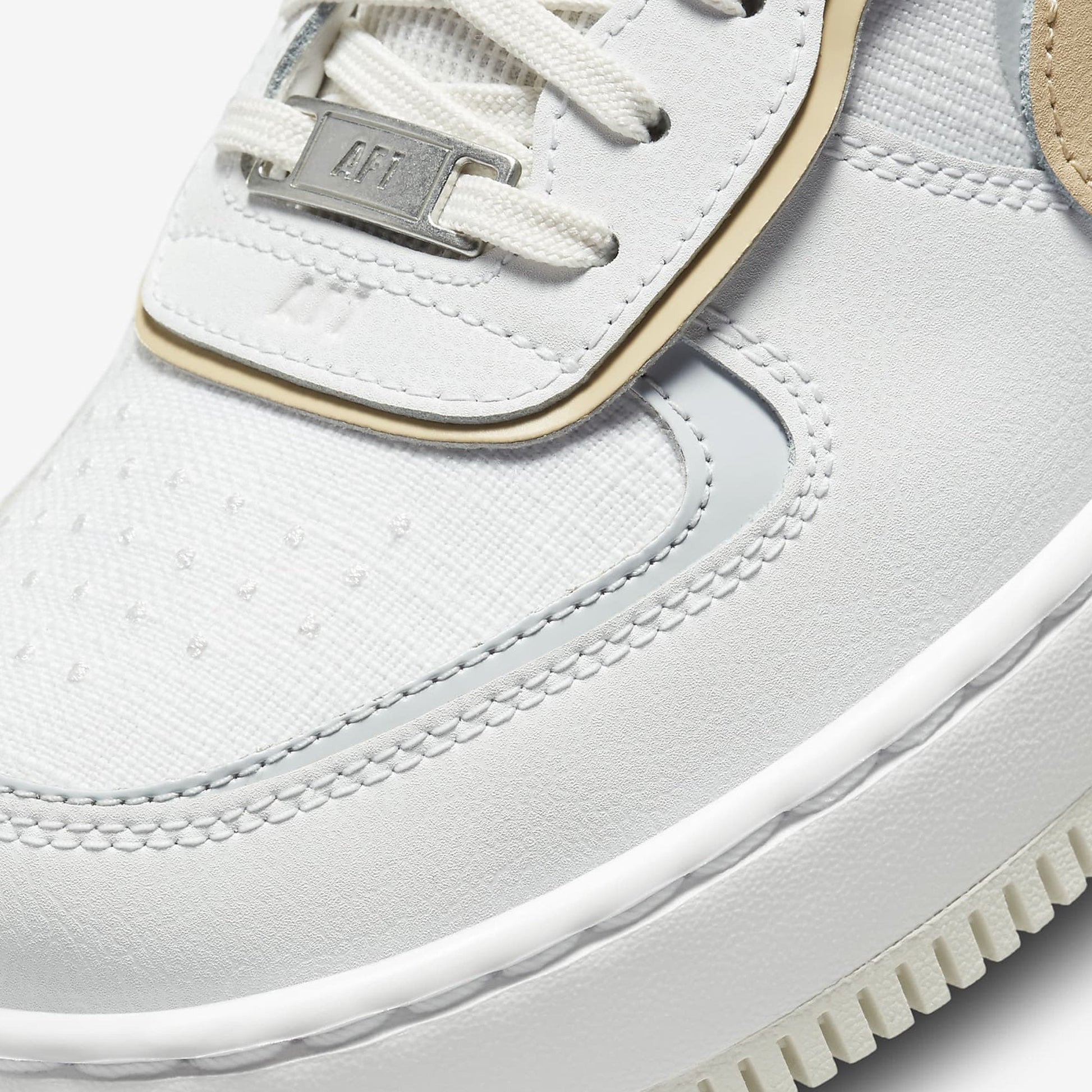 Nike | AIR FORCE 1 SHADOW  { SUMMIT WHITE/SESAME-WOLF GREY