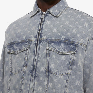 Represent | R4 MONOGRAM DENIM JACKET  { STONE WASH