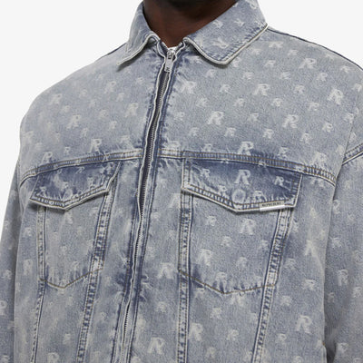Represent | R4 MONOGRAM DENIM JACKET  { STONE WASH