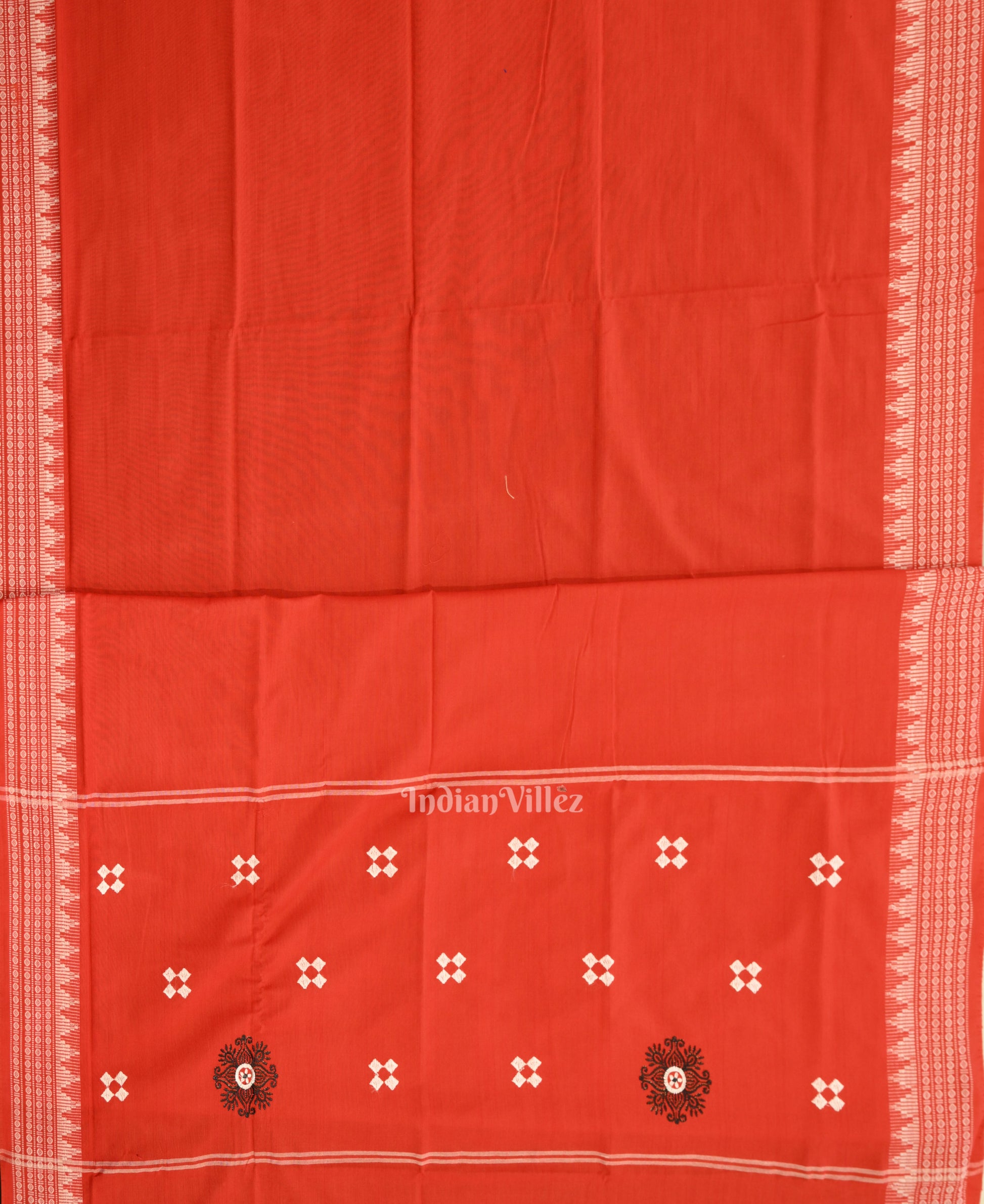 Black Red Maniabandha Sambalpuri Cotton Dress set & Dupatta