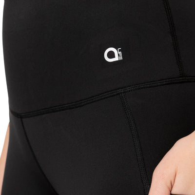 Flaunt Panelled High Rise Active Leggings - Jet Black