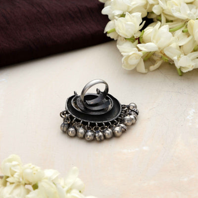 trueBrowns Silver Gold Tone Stone Ring