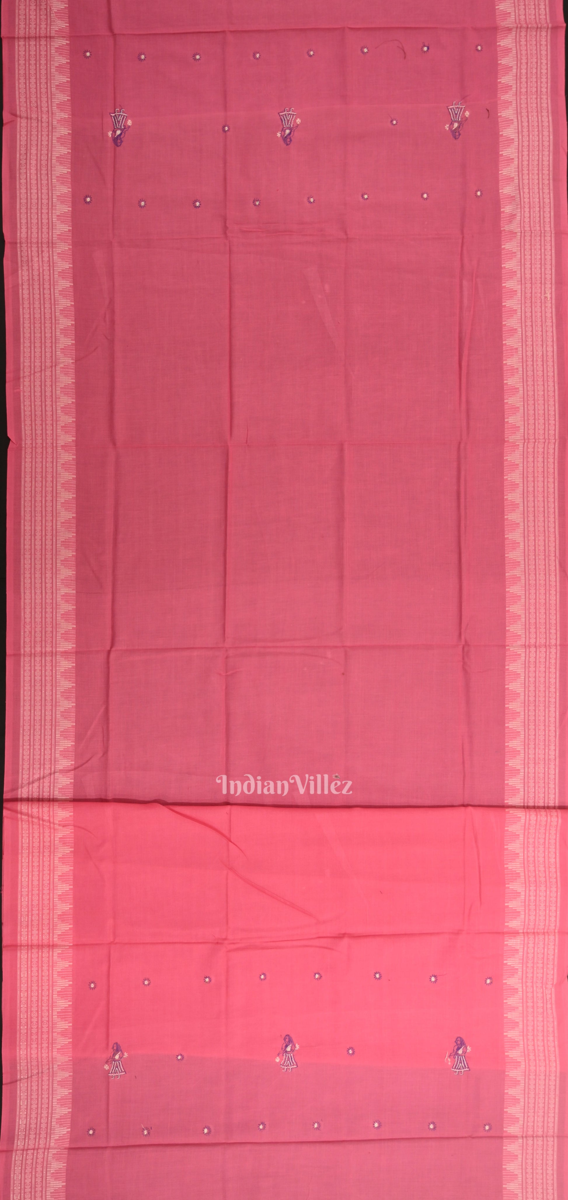 Navy Blue with Pink Doll Odisha Ikat  Sambalpuri Dress Material & Dupatta