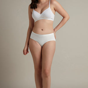 Simply Soft Padded Non-Wired Cotton Bra - White