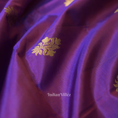 Purple Dual Tone Katan Banarasi Silk Saree
