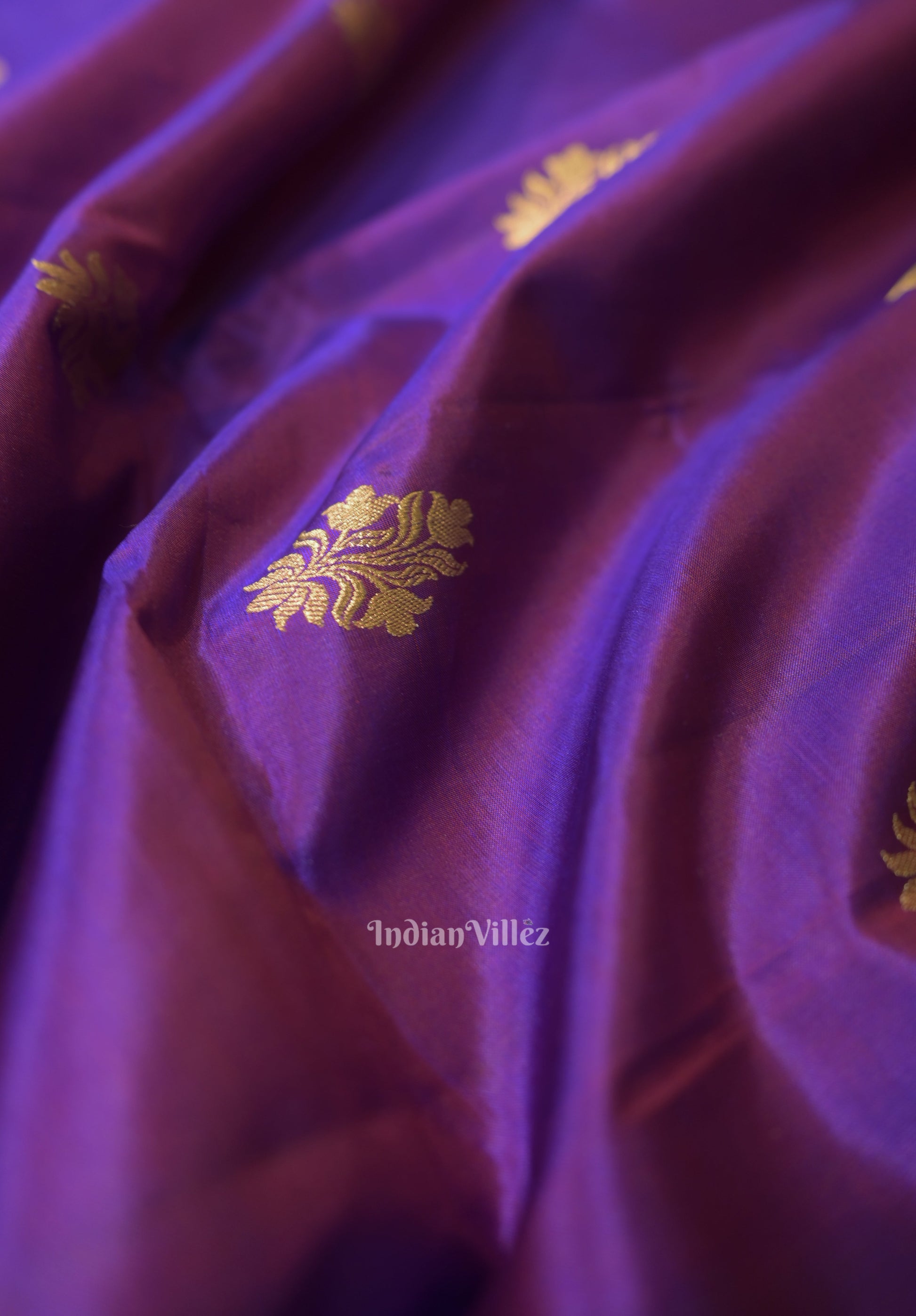 Purple Dual Tone Katan Banarasi Silk Saree