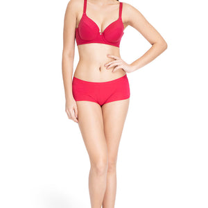 Smooth Definition Padded Wired Full Coverage T-Shirt Bra - Persian Red