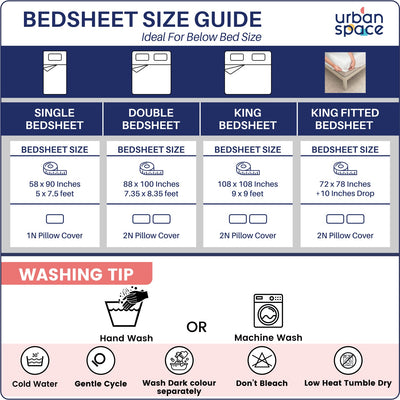 Serene 200 TC 100% Cotton Bedsheet with Pillow Covers - Lion King Sky Blue