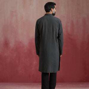 trueBrowns Men's Grey Kurta