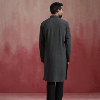 trueBrowns Men's Grey Kurta