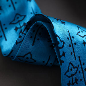 Block Printed Mashru Silk Handmade Necktie for Men