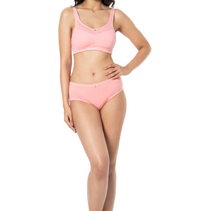 Cotton Smooth Back Solid Non Padded Non-Wired Support bra - Quartz