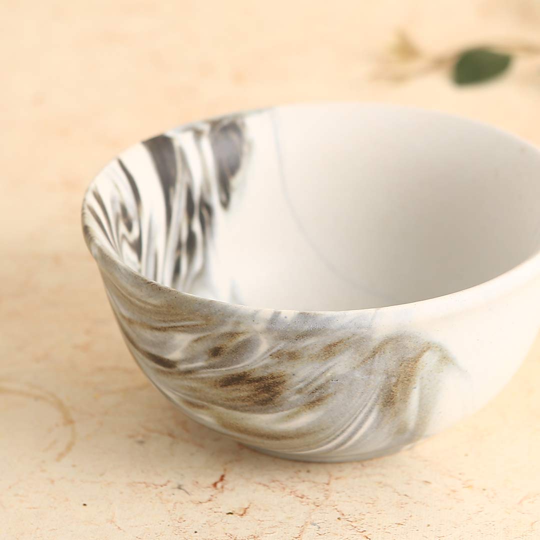 Teramo Stoneware Soup Bowl - Marble White (Set of 2).