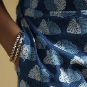 Blue - Dabu Block Printing Cotton Pant