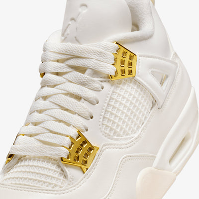 Jordan | AIR JORDAN 4 RETRO  { SAIL/METALLIC GOLD-BLACK