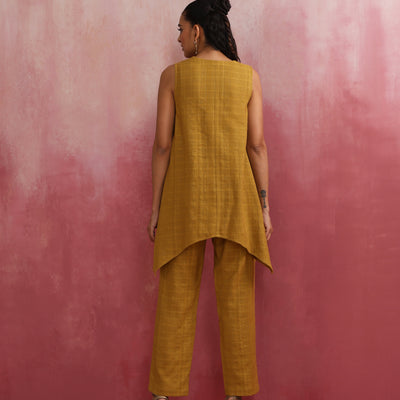 trueBrowns Mustard Cotton Dobby Co-ord set