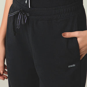 Sleep Button Down PJ Set - Black