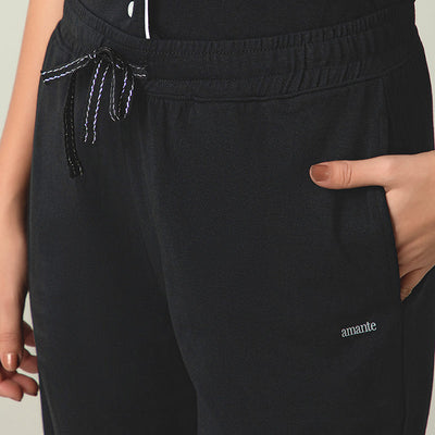 Sleep Button Down PJ Set - Black