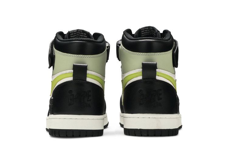 A Bathing Ape Block Sta Hi Black Lime