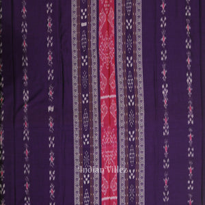 Purple with Cream Pasapali Sambalpuri Cotton Dress set with Dupatta
