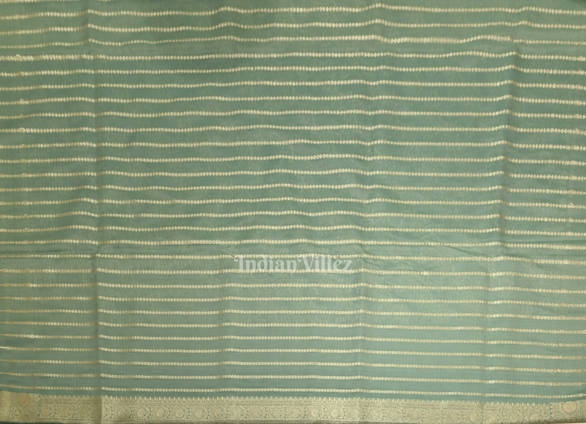 Sea Green Meenakari Pure Mashru Satin Silk Banarasi Saree