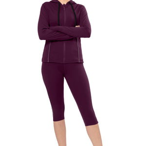 Energize High Rise Active Capri - Blackberry Wine