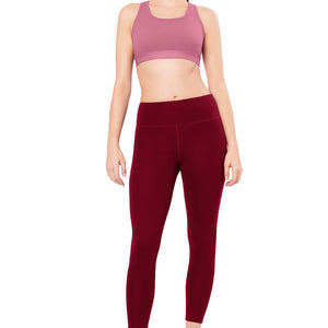Energize Medium Impact Round Neck Sports Bra - Heather Rose
