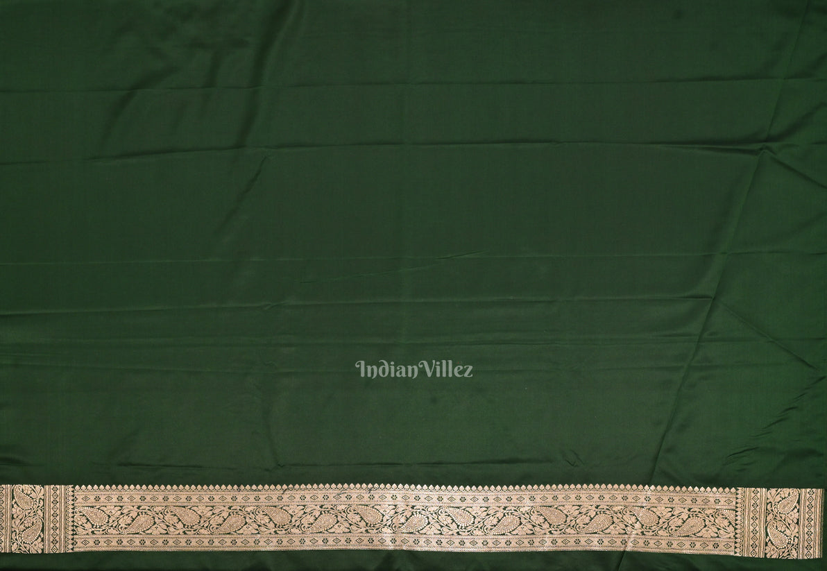 Green Meenakari Pure Mashru Satin Silk Banarasi Saree