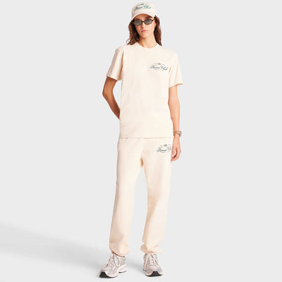 SPORTY & RICH | FITNESS WORLD T-SHIRT { CREAM/ALPINE
