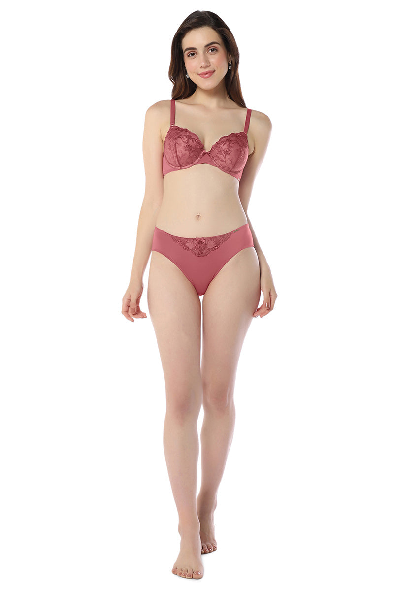 Sheer Luxe Bikini Panty - Autumn Rose & Dusty Rose