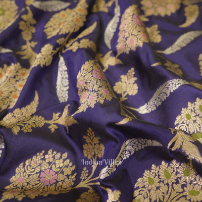 Blue Meenakari Banarasi Katan Silk Saree