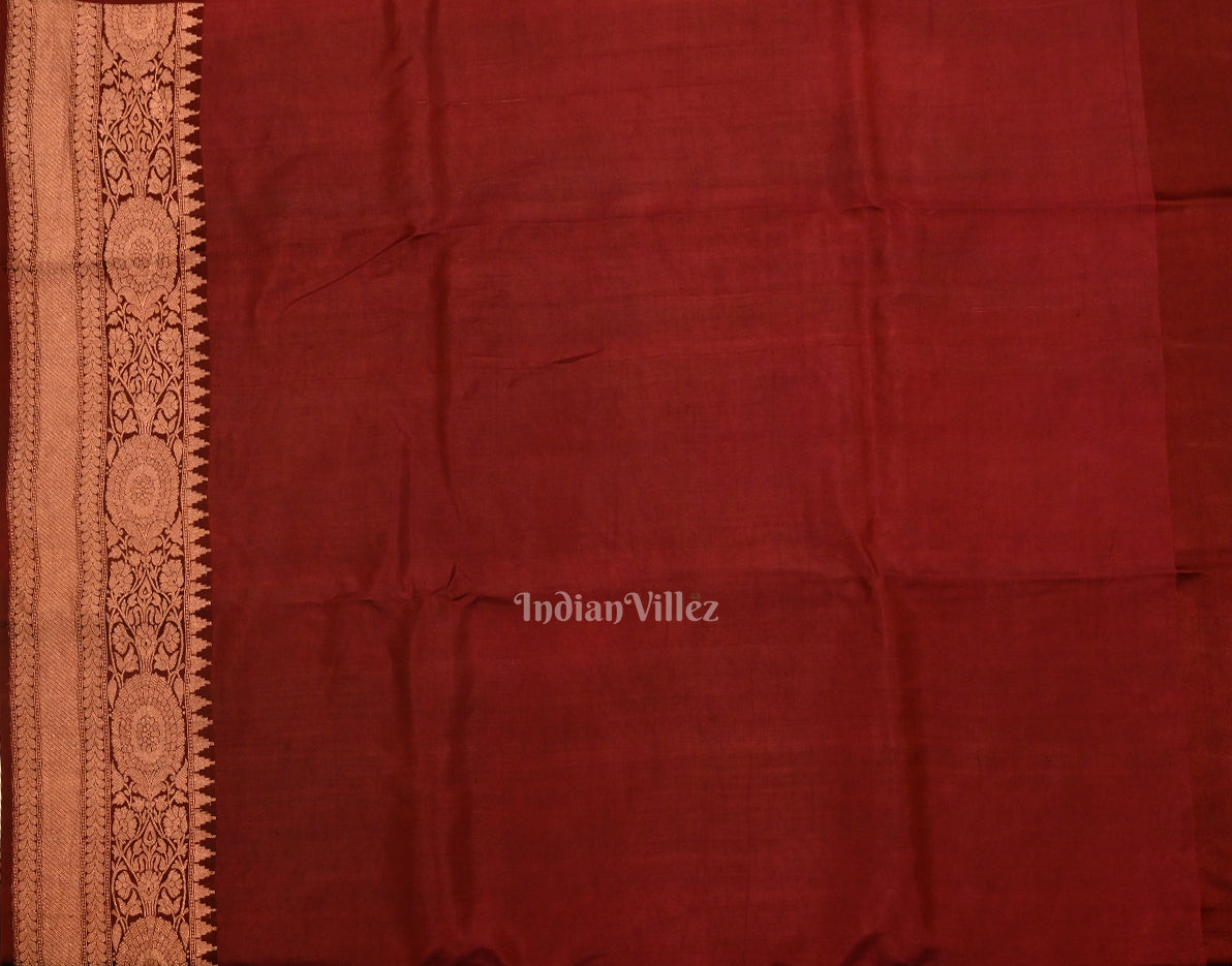 Maroon Designer Pure Banarasi Katan Silk Saree