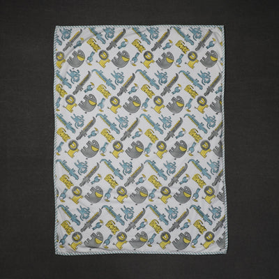 Block Printed Cotton Baby Terry/Hooded Towel 01