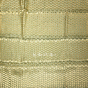 Bluish Green Zari Woven Tissue Banarasi Saree