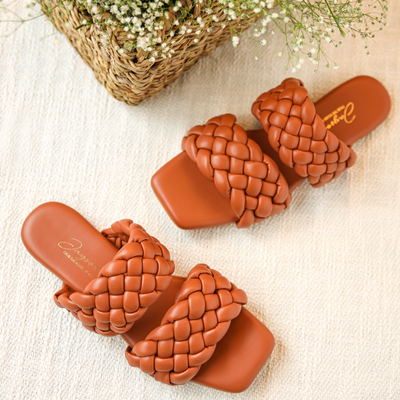 Chocolate Island Braided Flats