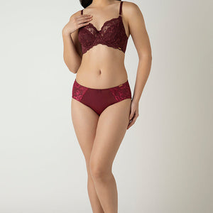 Luxe Support Non-Padded Wired Bra  - Windsor Wine