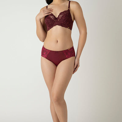 Luxe Support Non-Padded Wired Bra  - Windsor Wine